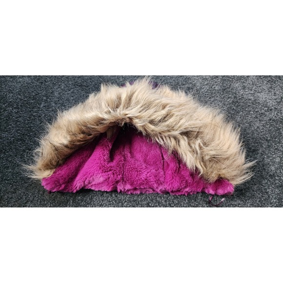 Girls Falls Creek Burgundy Puffer Coat Faux Fur XS 4/5 Removable Hood Winter - Picture 8 of 10